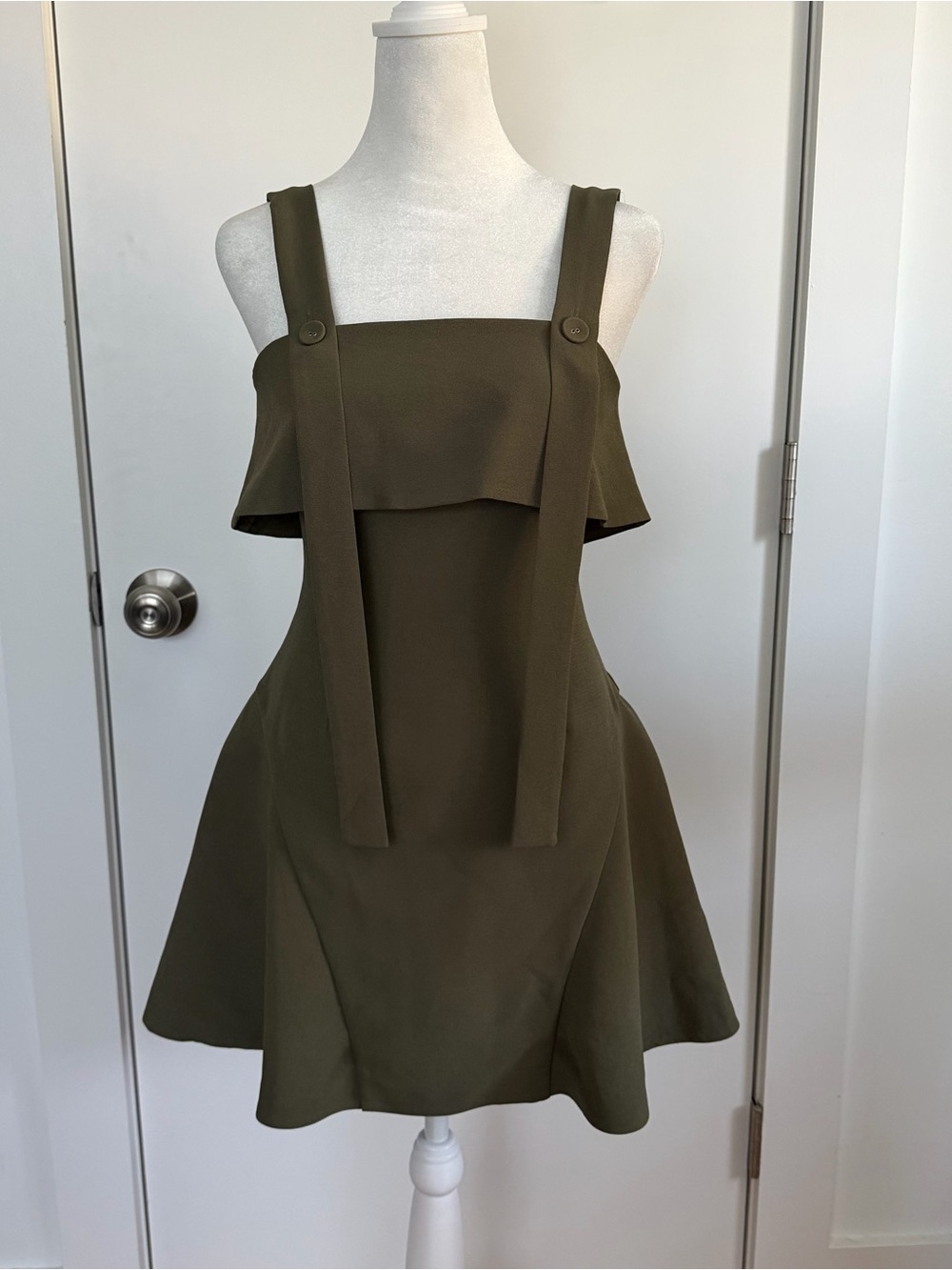C/MEO Collective Olive Green Strappy Mini Dress